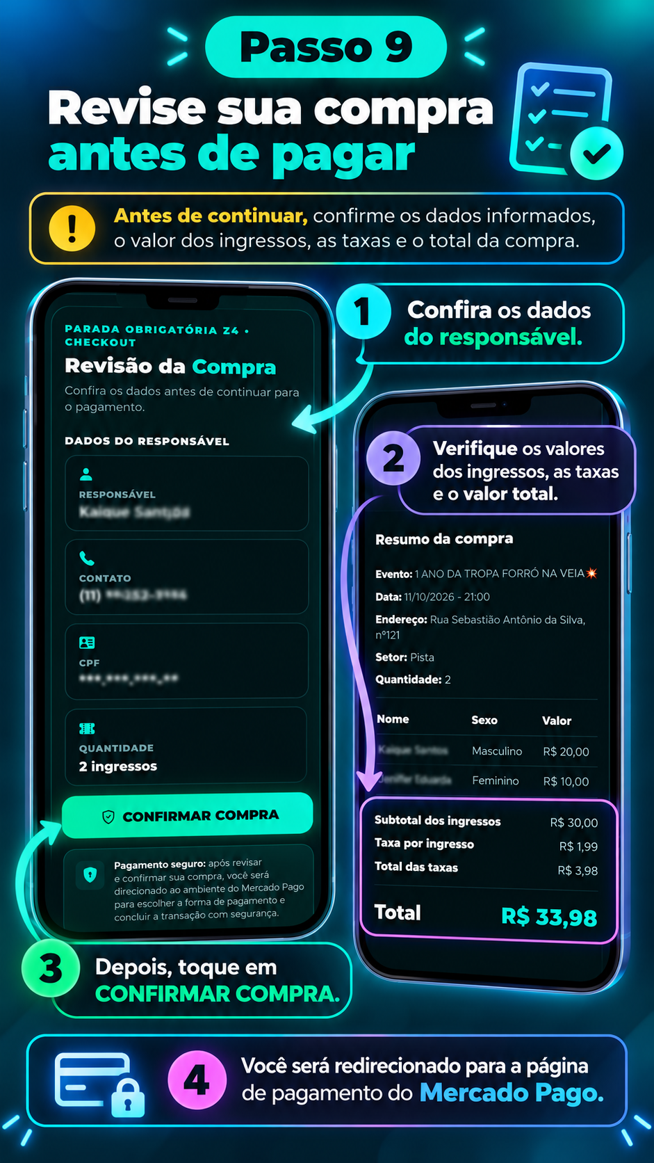 
                                Etapa
                                9 -
                                Revise sua compra
                            